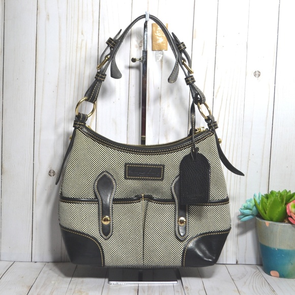 Dooney & Bourke Handbags - Dooney & Bourke Canvas Leather Small Safari  Bag